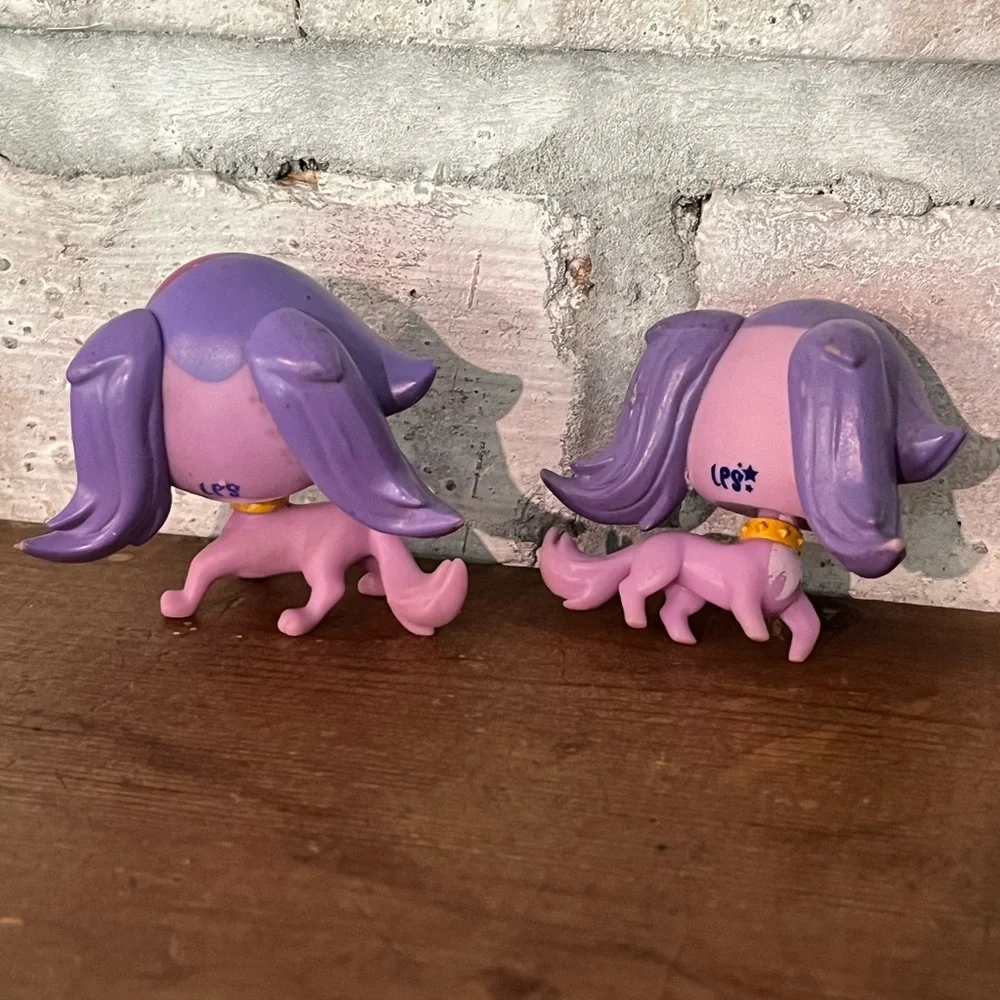 LPS Littlest Pet Shop Zoe Trent Dog Littlest Pet Shop #3533 Purple Pair‎ Of Two